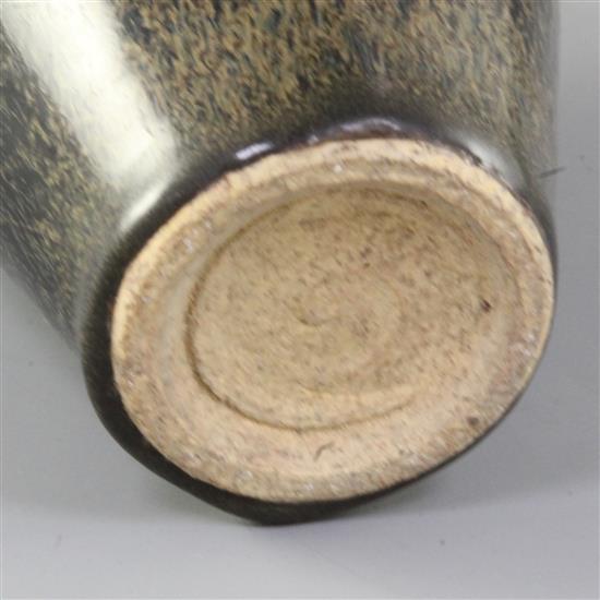 A Chinese Cizhou oil spot glazed meiping, Song dynasty, height 16.5cm